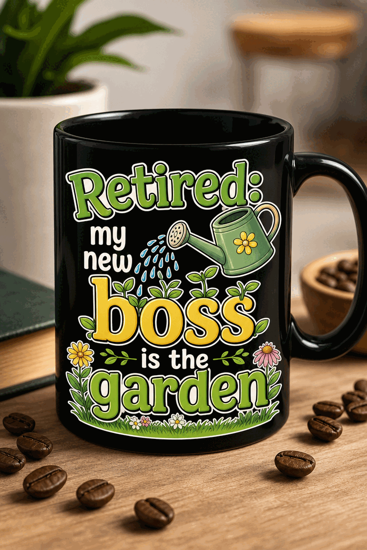 Retirement Mug - Retired: my new boss is the garden