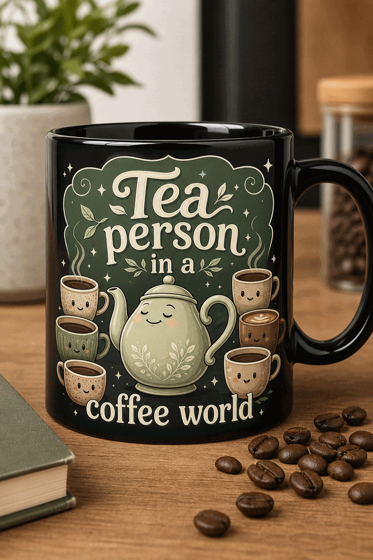 Funny Tea Mug - Tea person in a coffee world